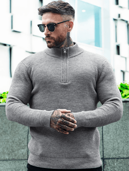 Perceval - Herren Strickpullover mit Reißverschluss