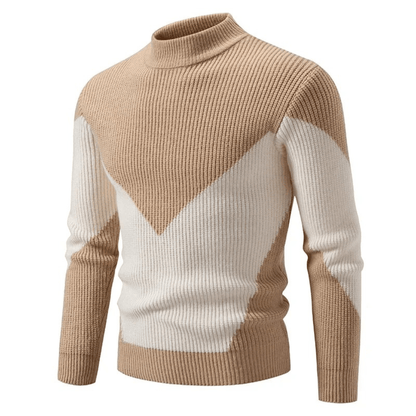 Herrenpullover mit geometrischem Muster und strukturiertem Strickdesign, langarm, modisch, vielseitig - Ideal for Herbst und Winter