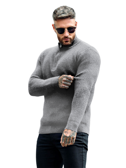 Perceval - Herren Strickpullover mit Reißverschluss